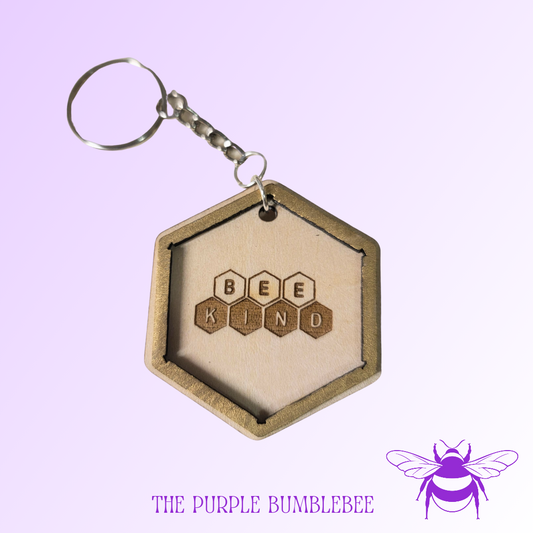 Bee Kind Honeycomb Keychain