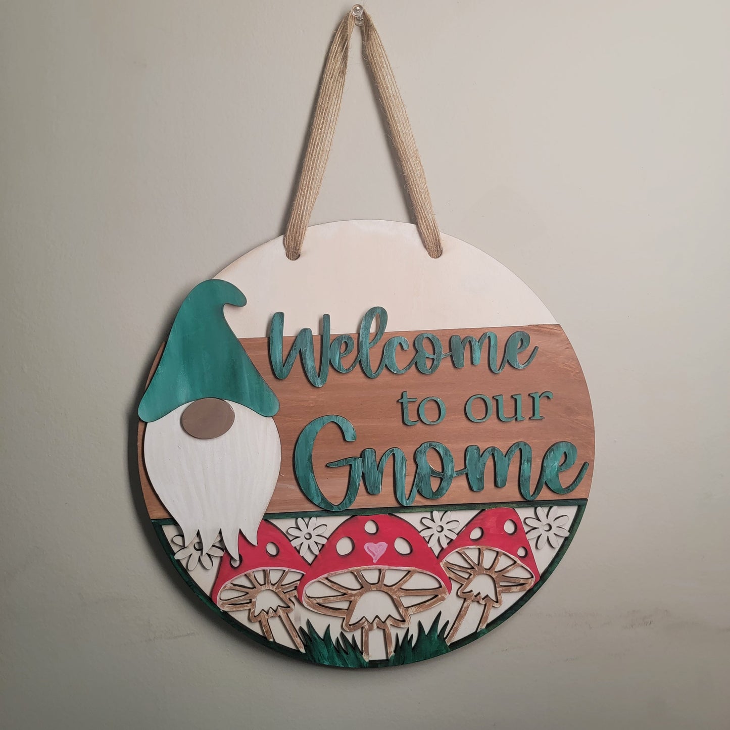 Welcome to our Gnome Sign/ Gnome Doorhanger/ Welcome Gnome Sign/ Gnome Decor